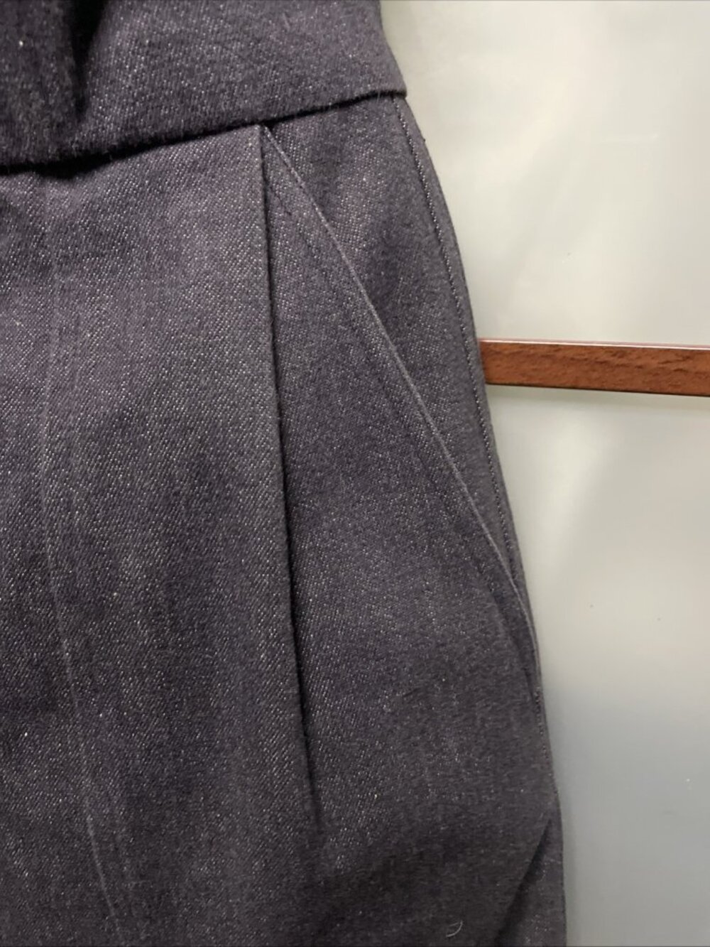 Yves Saint Laurent Rive Gauche Vintage 90s Denim Button Up Strapless Dress Sz 40 - Picture 3 of 8